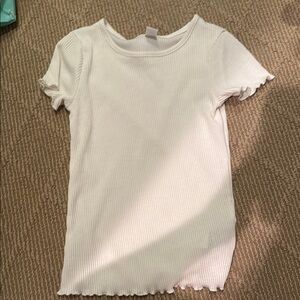 Old Navy White Short Sleeve Tee with Ribbed Trim